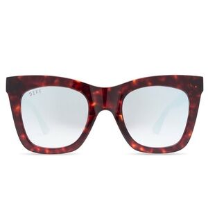 DIFF EYEWEAR Katelyn Brown Amber Tortoise & Blue Flash Sunglasses